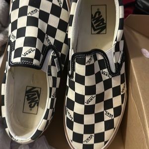 Vans slip on stacked sneaker with checker board details